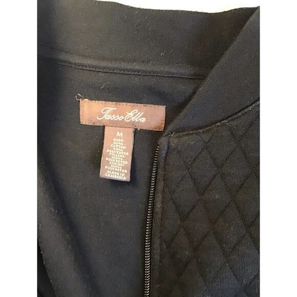 Tasso Elba Mens  Black Quilted Bomber Jacket  Sz. Medium EUC - Picture 9 of 11